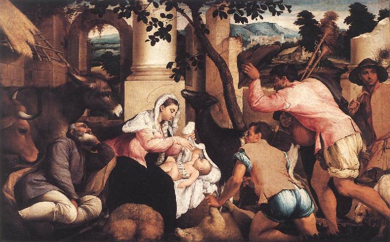 BASSANO, Jacopo Adoration of the Shepherds ss oil painting image